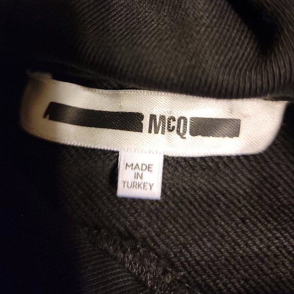 Alexander McQueen MCQ Embossed Logo Black Sweatshirt Hoodie sz M-XL Streetwear - Picture 6 of 7